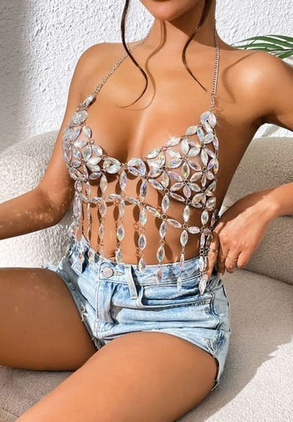 Take Me Dancing Embellished Cropped Top